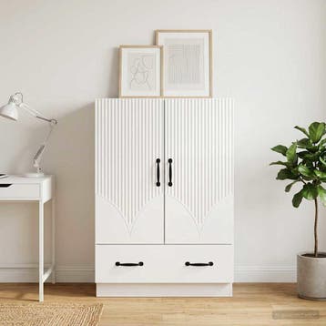vidaXL Dressoir met lade Hoogglans Wit 66 x 34,5 x 92 cm, Verzenden, Nieuw