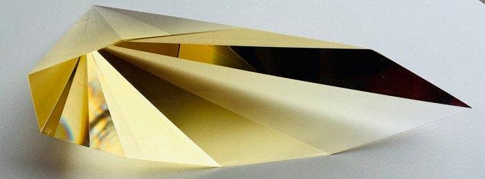 Tomas Brzon - sculptuur, “ GOLDEN SKY” Unique - 23 cm - Glas, Antiek en Kunst, Antiek | Glaswerk en Kristal