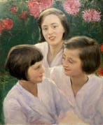 École Art-Déco (1930s) - Trois Chrysanthèmes