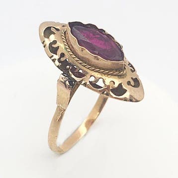Ring - 18 karaat Geel goud - 1.20ct. tw. Robijn, Nieuw