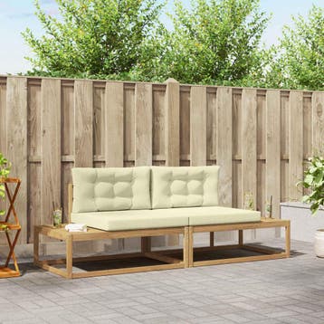 vidaXL Buiten bank set Polyester Wit, Verzenden, Nieuw
