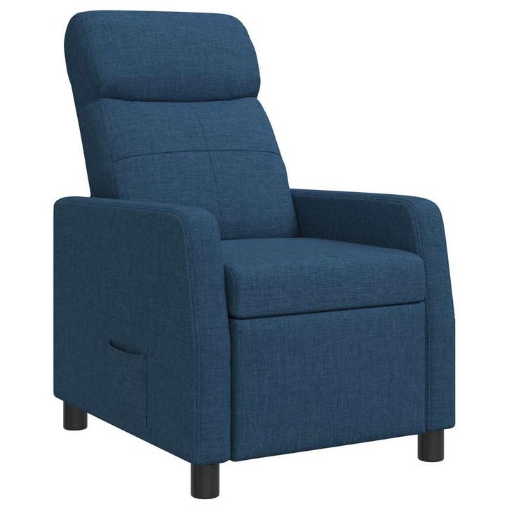 vidaXL Recliner Blauw Stof, Maison & Meubles, Fauteuils, Envoi