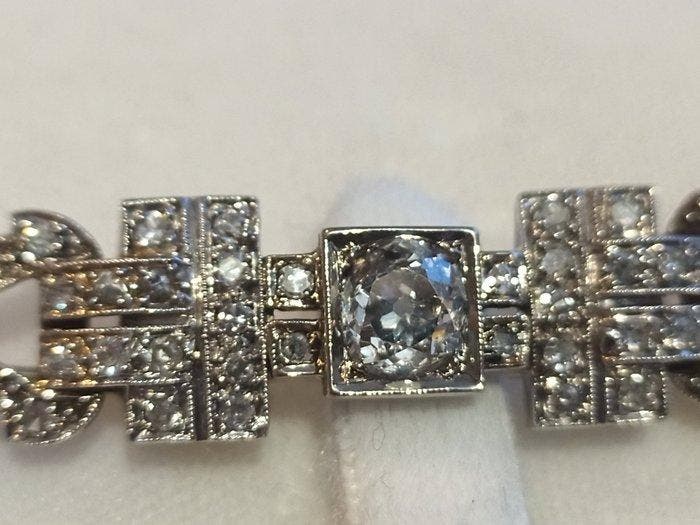 Bijou broche - 18 carats Or blanc - 2.00ct. tw. Diamant, Bijoux, Sacs & Beauté, Bijoux anciens
