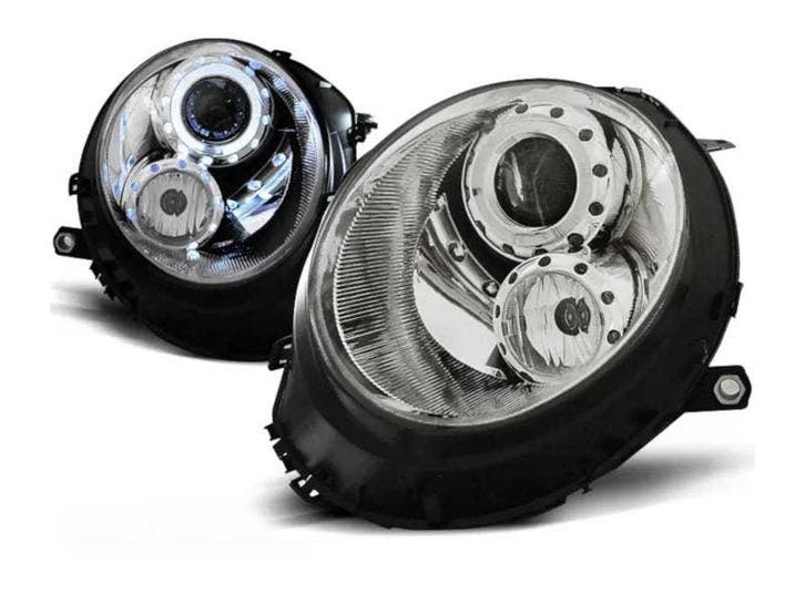 Angel Eyes koplampen Chrome geschikt voor Mini Cooper, Auto-onderdelen, Verlichting, Nieuw, Mini, Verzenden