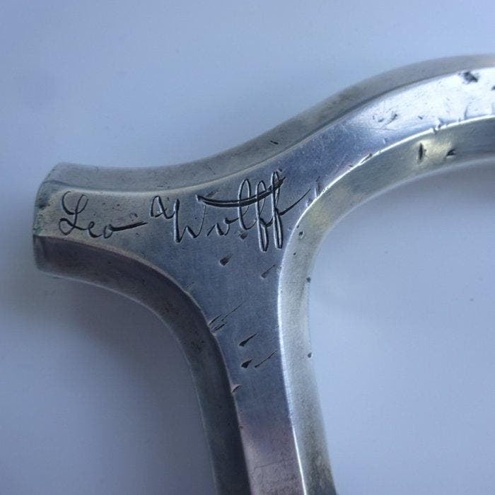 Bihlmeyer & Co Canne de marche - Fritzgriff - Argent, bois -, Antiquités & Art, Antiquités | Autres Antiquités