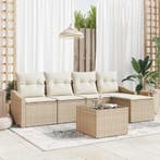 vidaXL Bankstel met kussen met opslag 6 pcs Beige en Crème, Verzenden, Nieuw