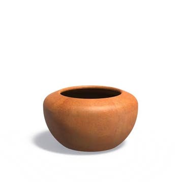 Cortenstaal bloempot Onyx Ø78x43,1cm - Met bodem, Rond, Nieuw, Metaal, 60 tot 100 cm