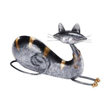 sculptuur, Vintage Tabby Cat – Unique Handcrafted Metal, Antiek en Kunst