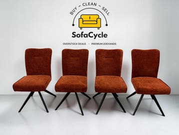 Eetkamerstoelen set van 4 roest met draaifunctie – overstock, Huis en Inrichting, Verzenden, Nieuw