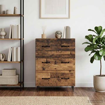 vidaXL Ladekast Oud hout 66 x 34,5 x 89,5 cm Bewerkt hout, Huis en Inrichting, Kasten | Overige, Verzenden, Nieuw