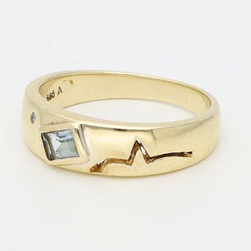 Bague - 14 carats Or jaune Spinelle - Diamant, Nieuw