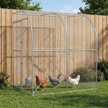 vidaXL Kippenhok zilver 200 x 200 x 215 cm Gegalvaniseerd, Verzenden, Nieuw