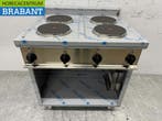 RVS Saro 4 pits elektrisch fornuis 80 cm 400V Horeca, Ophalen of Verzenden