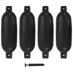 vidaXL Bootstootkussens 4 st 58,5x16,5 cm PVC zwart, Watersport en Boten, Verzenden, Nieuw