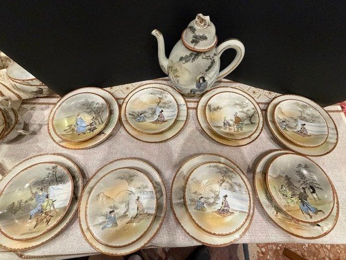 (Seiky), - Theeservies (25) - Porselein - Japanse, Antiquités & Art, Antiquités | Autres Antiquités
