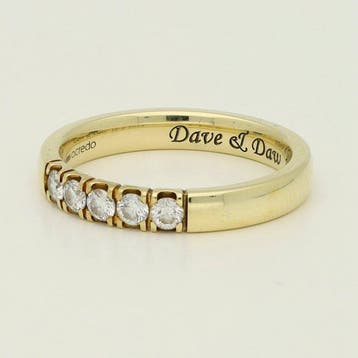 Bague - 14 carats Or jaune Diamant (Naturelle) - Ceinture