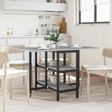 vidaXL Eettafel 122 x 80 x 76,5 cm Bewerkt hout Grijs Sonoma, Huis en Inrichting, Verzenden, Nieuw