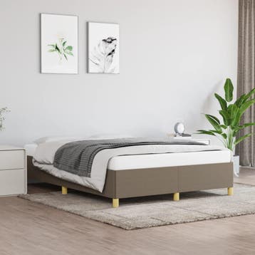 vidaXL Bedframe zonder matras stof taupe 140x190 cm, Verzenden