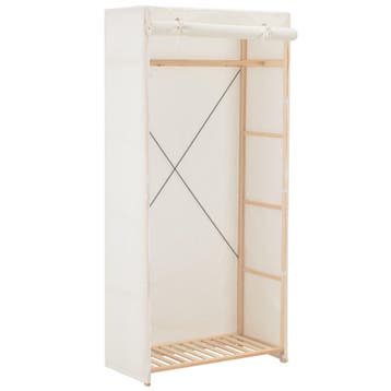 vidaXL Kledingkast 79x40x170 cm stof wit, Verzenden, Nieuw