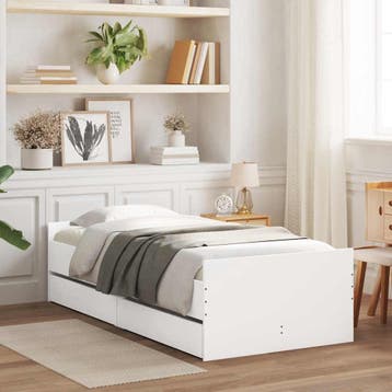 vidaXL Bedframe met lades wit 90x200 cm, Verzenden, Nieuw