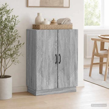 vidaXL Dressoir Grijs sonoma 66 x 34,5 x 87 cm Bewerkt hout, Verzenden, Nieuw