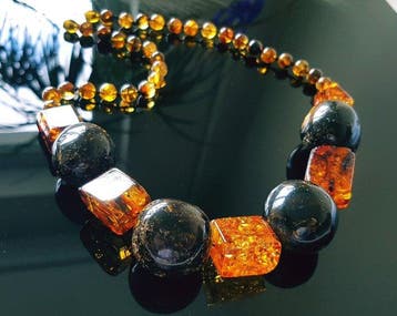 Amber Vintage Zeldzame Baltische Barnsteen Ketting met Grote