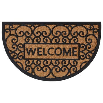 vidaXL Deurmat halfrond 45x75 cm rubber en kokosvezel, Tuin en Terras, Verzenden, Nieuw