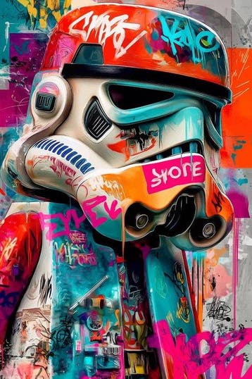 IPR Graph - Stormtrooper y Darth Vader en Graffiti, Verzamelen, Nieuw