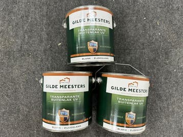 Veiling - 3x Gilde Meester Transparante Buitenlak UV Blank Z, Doe-het-zelf en Bouw, Verf, Beits en Lak, Nieuw