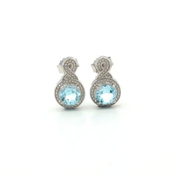 Zonder minimumprijs - 2-delige sieradenset Zilver - 7.02ct., Handtassen en Accessoires
