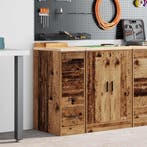 vidaXL Garagekast 30x51x85 cm massief grenenhout oud hout, Verzenden