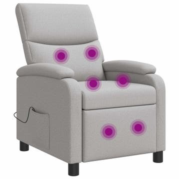 vidaXL Massage Relaxstoel Wolkgrijs Stof, Verzenden, Nieuw