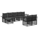 vidaXL Buiten bank set 9 pcs Zwart en Donker Grijs Polyester, Tuin en Terras, Verzenden, Nieuw