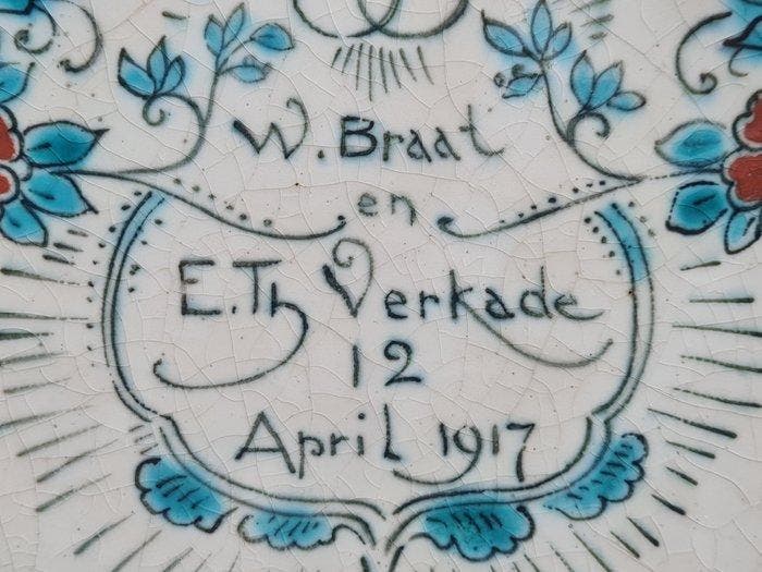 De Porceleyne Fles, Delft - Assiette murale - Poterie -, Antiquités & Art, Antiquités | Verre & Cristal