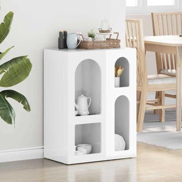 vidaXL Dressoir ELST Hoogglans wit 59 x 35 x 80.5 cm Bewerkt, Huis en Inrichting, Verzenden, Nieuw