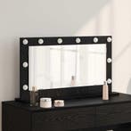 vidaXL Make-up Spiegel Rechthoekig Zwart Eiken 80 x 45 x 18, Huis en Inrichting, Verzenden, Nieuw