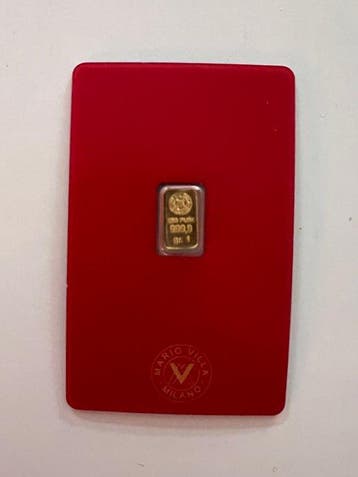 1 gram - Goud .999 - Mario Villa (Zonder minimumprijs), Postzegels en Munten, Edelmetalen en Baren