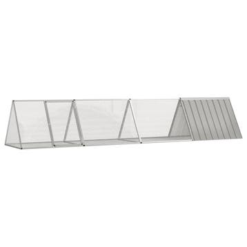 vidaXL Konijnenhok 403,5x80,5x71 cm gegalvaniseerd staal, Verzenden, Nieuw