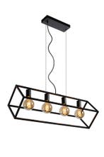 Hanglamp Lucide FABIAN -  - 4xE27 - Zwart -, Verzenden, Nieuw
