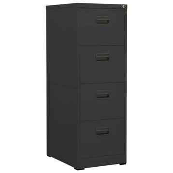 vidaXL Archiefkast 46x62x133 cm staal antracietkleurig, Verzenden