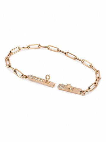 Schakelarmband - 14 karaat Roségoud - 0.11ct. tw. Diamant