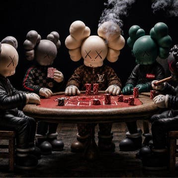 Lego Merchandise - KAWS PLAYING POKER in LOUIS VUITTON,
