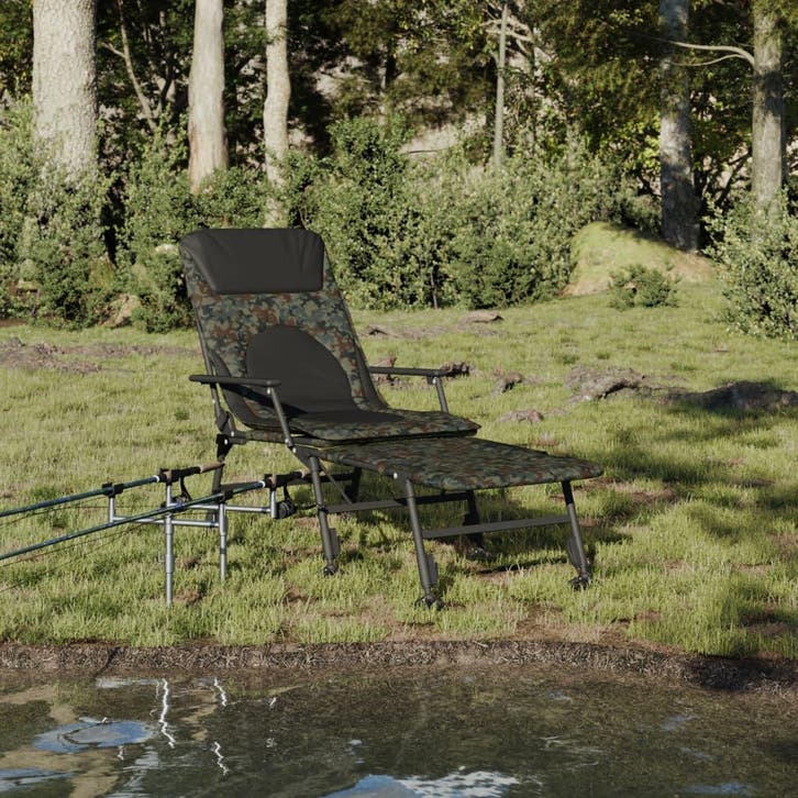 vidaXL Visbed met verstelbare modderpoten inklapbaar, Tuin en Terras, Ligbedden, Nieuw, Verzenden