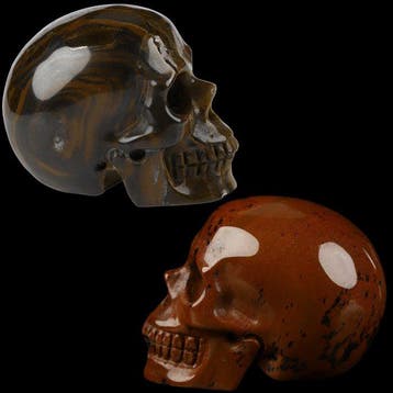 Schedel-Duo 82g / 97g – Mahagony Obsidian & Tiger Iron Eye –