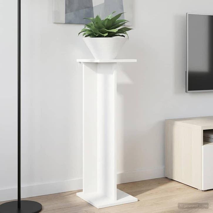vidaXL Plantenstand 2 pcs Wit 25 x 25,5 x 80,5 cm, Tuin en Terras, Bloembakken en Plantenbakken, Nieuw, Verzenden