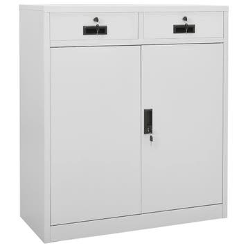 vidaXL Kantoorkast 90x40x102 cm staal lichtgrijs, Verzenden, Nieuw