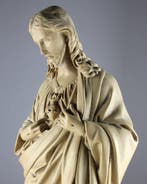Beeld, Sacred Heart of Jesus – Large Sculpture - 63 cm -, Antiek en Kunst
