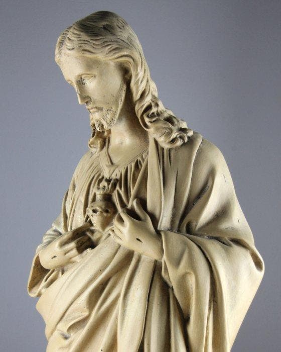Beeld, Sacred Heart of Jesus – Large Sculpture - 63 cm -, Antiek en Kunst, Kunst | Niet-Westerse kunst