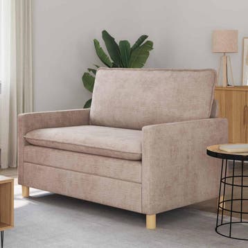 vidaXL bank / zetel Beige 126 x 81 x 87,5 cm Polyester, Verzenden