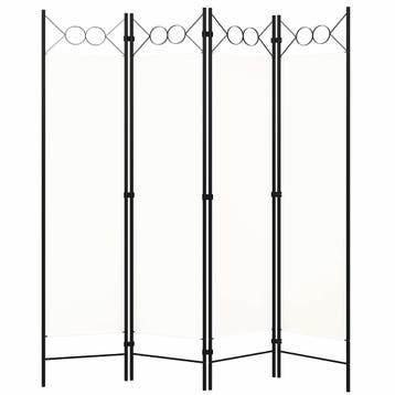 vidaXL Kamerscherm met 4 panelen 160x180 cm wit, Verzenden